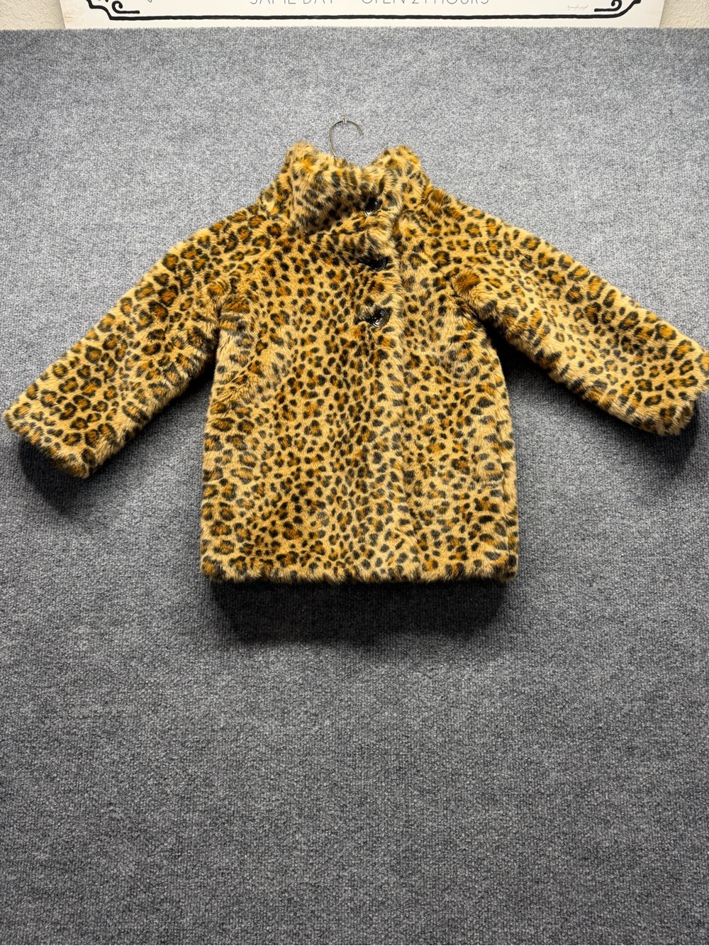 GAP Kids Leopard Print Faux Fur Coat
